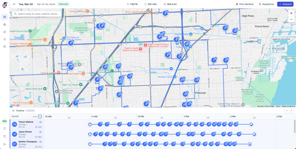 route dispatcher view