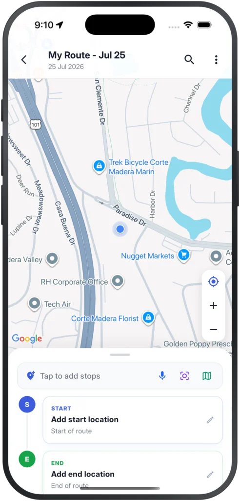 Add stops Screen